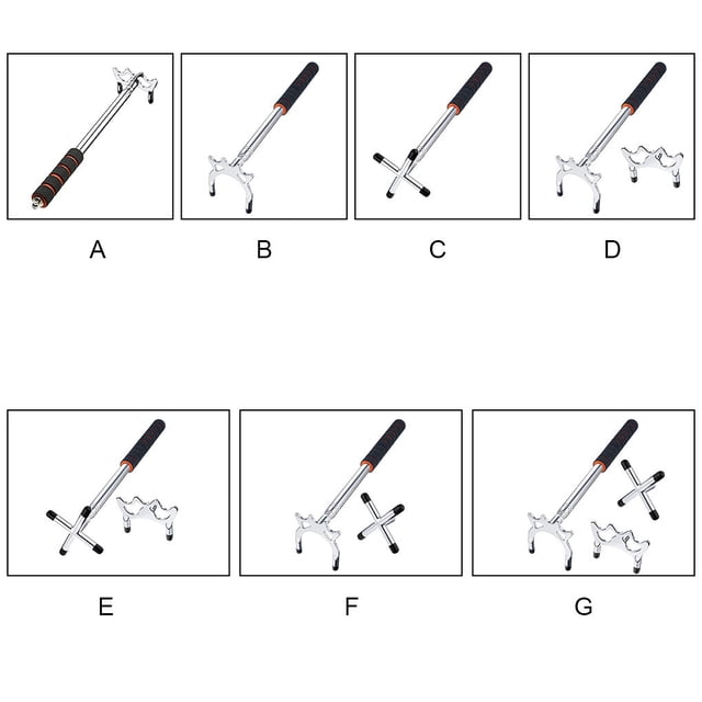 pitrice Support de Queue de Billard Rétractable avec Tête de Pont Remplaçable Accessoire de Table de Billard en Acier Inoxydable Type 5 pour Compétition Intérieure