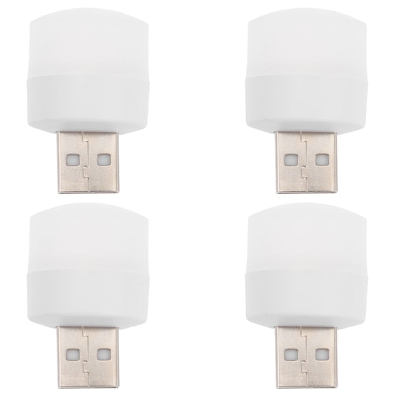 VERDANVERSE 4-Pack USB Bedside Lamps Plastic Simple Design Practical Lighting for Kids’ Rooms and Family Use