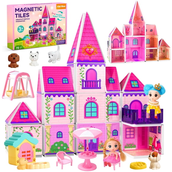 Juego de Azulejos Magnéticos TikTiles TKMT-70 Construcción Casa de Muñecas 70 Piezas