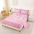 thumbnail image 2 of Erosebridal Pink Bow Full Size Sheets For Girls,Kids Letter C Personalized Initial Bed Sheets 4-Piece, 2 of 6
