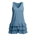 thumbnail image 4 of XiYing Robes d'Été pour Femmes, Robe Maxi d'Été Sans Manches à Col en V pour Femmes - Coupe Ample Décontractée pour la Plage et les Vacances, Design Uni, Taille Unique (Lot de 1), 4 of 7