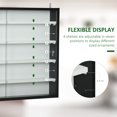 thumbnail image 6 of Wall-Mounted Black and White 31.5 x 3.75 x 23.5 Glass Display Cabinet with Adjustable Shelves for Collectibles and Miniatures, 6 of 10