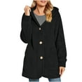 thumbnail image 2 of Warm Fleece Jackets for Women, Fuzzy Hooded Casual Coats Lidies 2025 Cardigan Sweaters Outerwear with Pockets, 2 of 7