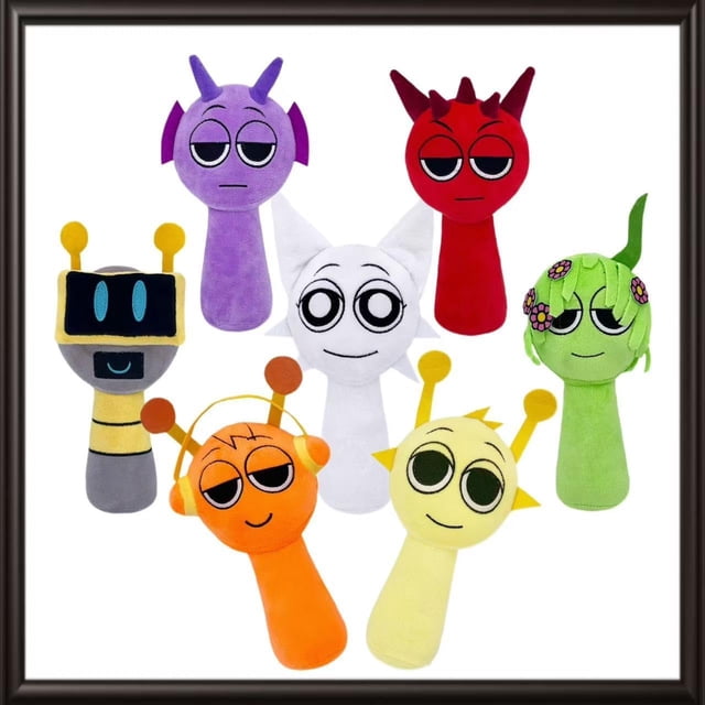 Sprunki Plush - Juguete De Peluche De 9,8" con Dibujos Anims, Muñeco De Peluche Sprunki Plushies, Nuevo Muñeco De Peluche De Juego De Terror De Monstruos para Niños Y Niñas(7PCS)