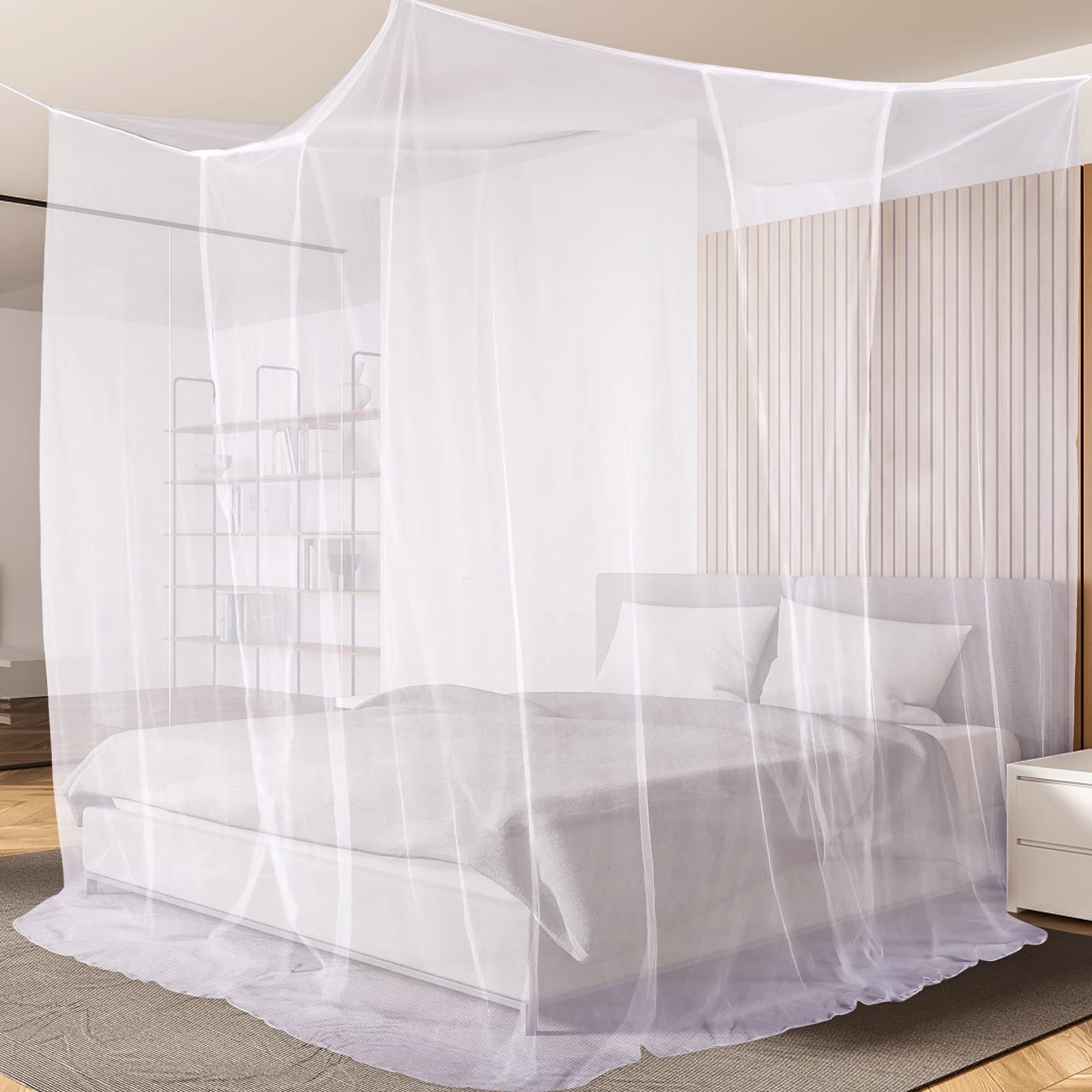 Bed Canopy for Girls Single to Adult Beds Elegant Hanging Net Curtains Princess Bedroom Decor Lightweight Breathable Mesh
