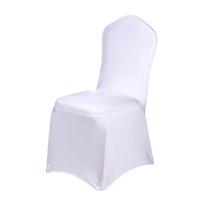 Funda protectora impermeable para silla de LICRA, funda elástica para silla para fiesta universal, banquete, evento de boda, hotel (blanco)