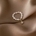 thumbnail image 2 of Bangcool Faux Pearl Ring Simple Fashion Rhinestone Knuckle Ring Finger Ring for Girls, 2 of 6