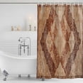 thumbnail image 4 of Beige Boho Waterproof Fabric Shower Curtain,Ethnic Modern Geometric Abstract Art Western Waterproof Fabric Shower Curtain for Bathroom Curtains Bathtubs Shower Curtains with 12 Hooks Stall 54x78in, 4 of 8