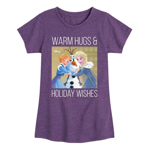 Frozen 2 -Warm Hugs Holiday Wishes - Toddler And Youth Girls Short Sleeve Graphic T-Shirt