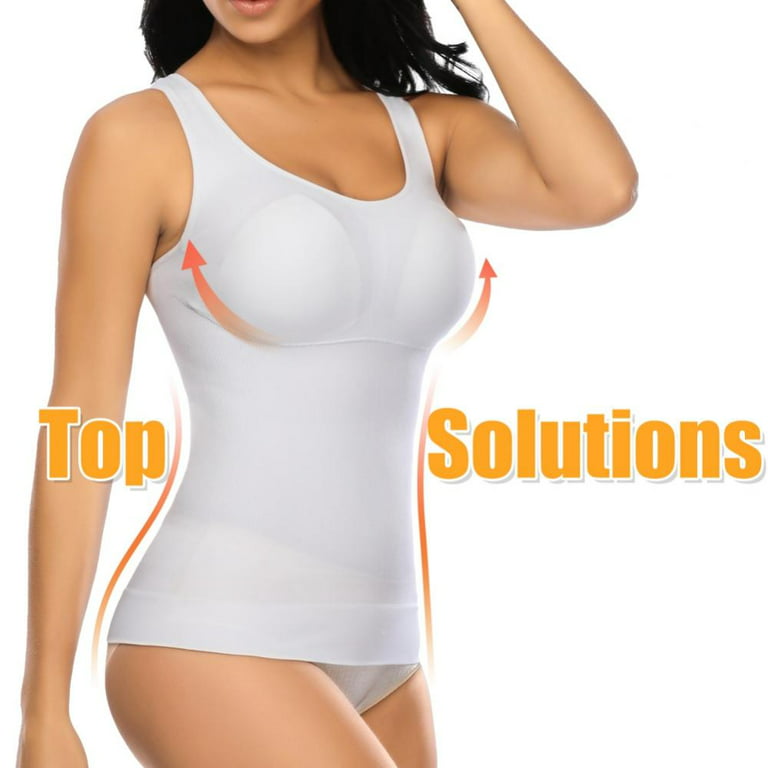 Bodysuit for Women Tummy Control Shapewear Seamless Thong Body Shaper Cami  Top with Built-in Bra