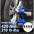 thumbnail image 2 of Llave de impacto BLOOSOM 1/2 Inalámbrica eléctrica 420n Azul negro, 2 of 5