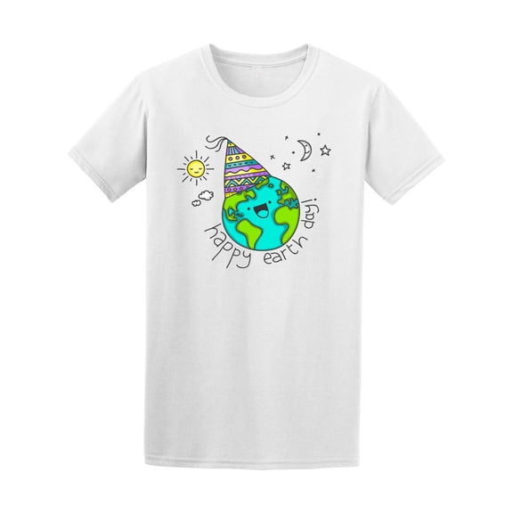 Happy Earth Day Funny Doodle T-Shirt Men -Image by Shutterstock, Male Large