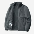thumbnail image 5 of ZCFZJW Mens Lightweight Windbreaker Full Zip Up Long Sleeve Stand Collar Jackets Light Casual Fall Outwear Coat with Zipper Pockets Gray XXL, 5 of 10