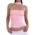 thumbnail image 1 of Tops de Tubo Y2K para Mujer, Sin Tirantes, Sin Mangas, para Salir, Ajustados, Sin Espalda, Estilo Bandeau, Ropa Estética. Rosa L, 1 of 7