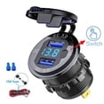 thumbnail image 2 of Carga Rápida QC 3.0 36W Impermeable Coche Dual USB Cargador Zócalo Con Interruptor Voltímetro Para 12V/24V Motocicleta ATV Barco Camión huangjie unisex, 2 of 2