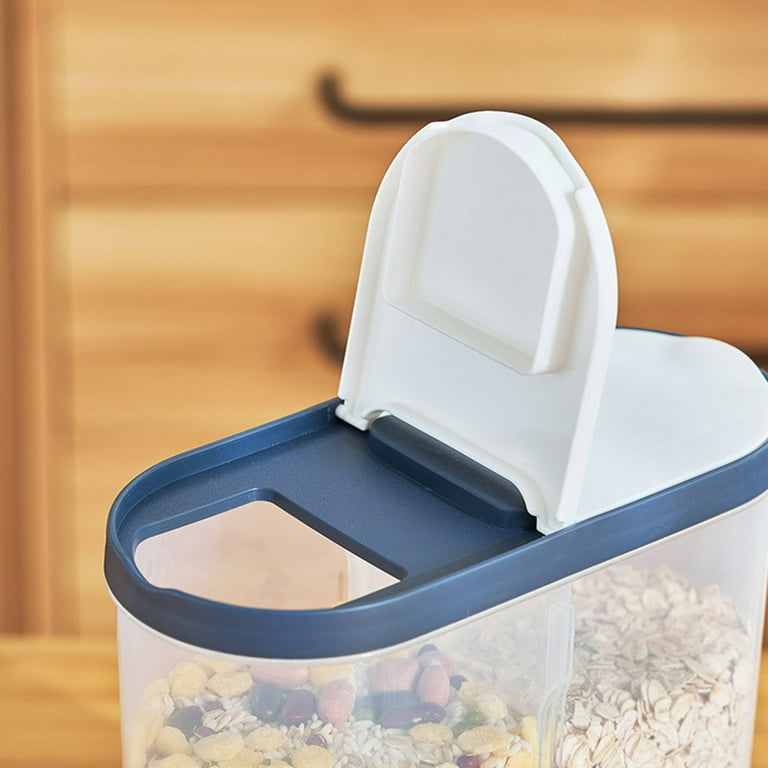 4pcs Food Storage Box Plastic Clear Container Set with Pour Lids Kitchen  Storage