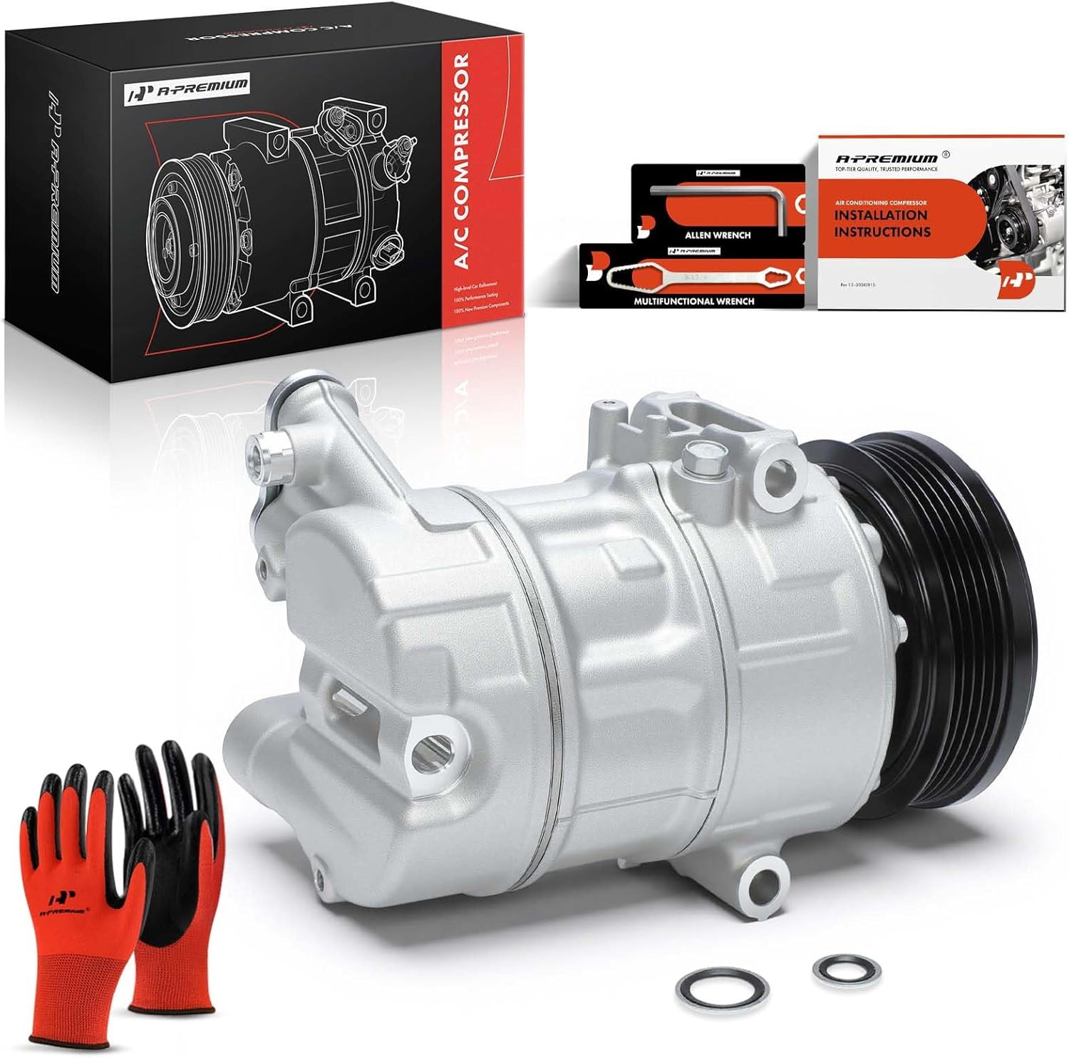 A-Premium Air Conditioner AC Compressor with Clutch Compatible with Chevrolet Cruze 2016 2017 2018 1.4L