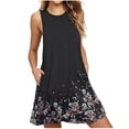 thumbnail image 1 of Heliisoer Robe pour Femme, Liquidation Été Mode Femme Col Rond Imprimé Poches Sans Manches Ligne A Nuisette Décontractée Robe, 1 of 6