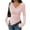 Pink, variant on Women's Long Sleeve V-Neck Shirt Slim Fit Blouse Top, Asymmetric Hem Stacked Neck Sexy Going Out Tops for Fall Events,Brown 2XL