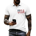 thumbnail image 2 of Evdexr Mens 250th Anniversary Usa Polo Shirts 1776 2026 Button Down Shirts 4th Of July Short Sleeve Stars and Stripes Tops Patriotic Big and Tall Golf T Shirts White 2XL, 2 of 4