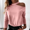 thumbnail image 2 of Women's Cut Out One Shoulder Tops Stylish Long Sleeve Fall 2024 Outfits Fashion T-Shirt Blouse Dressy Casual Clothes, 2 of 6
