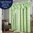 thumbnail image 6 of Jacquard Window Curtains For Living Room 2 panel set 54" x 84" Long with Attached Valance Sheer Backing and 2 Tie backs Elegant Fancy Design Perfect For Living Room and Bedroom (Green), 6 of 8