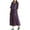 A_ Purple, variant on Fashion SMihono 3/4 Sleeve Cotton Maxi Dress for Womens Loose Solid Crewneck Vintage Casual Pleated Swing A-Line Dresses White L