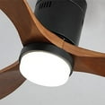 thumbnail image 4 of 52 Inch 3 Carved Wood Blades Ceiling Fan with Lights and Remote, Multi-functional Fan with Dimmable Light Fixture Suitable for Living Room and Bedroom, Noiseless Reversible Motor, Black, 4 of 7
