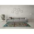 thumbnail image 3 of Ahgly Company Indoor Rectangle Persian Light Blue Traditional Area Rugs, 7' x 9', 3 of 4