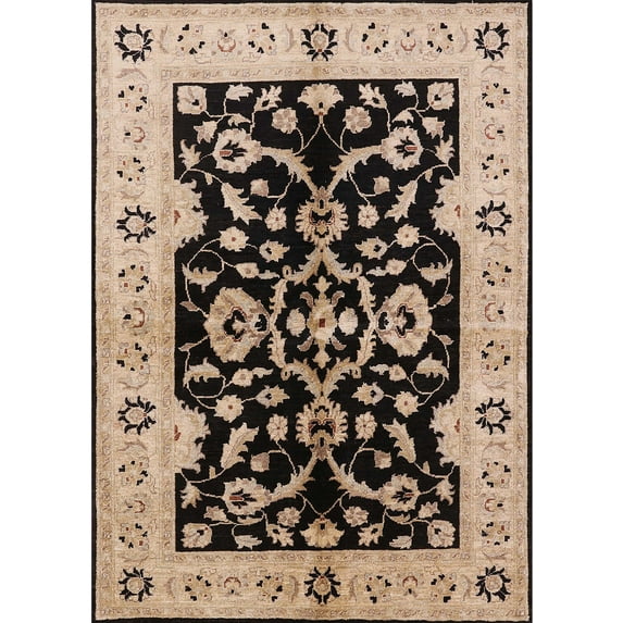 Ahgly Company Indoor Rectangle Mid-Century Modern Bakers Brown Oriental Area Rugs, 8' x 12'