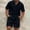 Navy, variant on Men's 2 Piece Waffle Knit Outfit Half Zip Polo Shirt and Shorts Textured Summer Set for Guys Who Love Laid-Back Style Army Green L