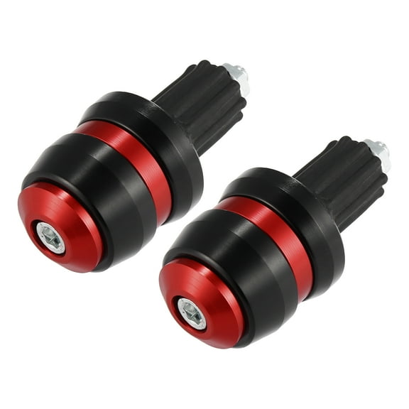 1 Pair Motorcycle Handlebar End Plugs 7/8" 22mm Universal Handle Bar End Plugs Caps for Motorcycle Dirt Bike Scooter Red