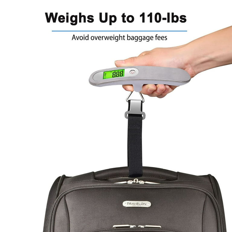 Digital Luggage Scale Portable Hanging Baggage Scale Travel Scale Luggage  Weight Suitcase Scale Digital Handheld - White