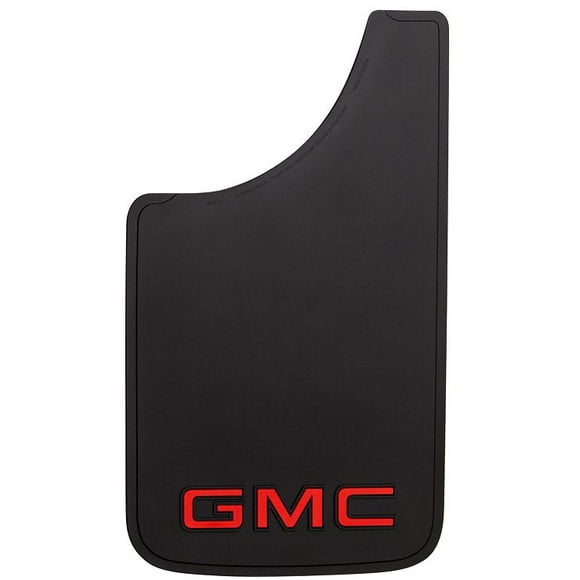 Plasticolor Boue Rabat 000545R01 Série Easy-Fit; Universel 11 Pouces x 19 Pouces; Ensemble de 2; Plat; Logo GMC Blanc; Noir; Renforcé en Fibre de Verre; à Visser