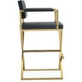 thumbnail image 5 of Home Square Director 30" Contemporary Steel Bar Stool in Black & Gold - Set of 2, 5 of 10