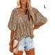 thumbnail image 5 of Qarigey Blusa informal para mujer, jersey plisado con estampado Floral para niñas, camisa transpirable para el hogar y la escuela, ropa de Prendas para la parte del cuerpo Café L, 5 of 6