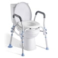 thumbnail image 1 of VEVOR Raised Toilet Seat with Arms, 300 lbs Load Capacity, Adjustable Height, Widened Commode Elevated Toilet Seat Riser with Handles and Splash Guard for Seniors, Elderly, Handicap, Disabled, Adults, 1 of 9