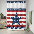 thumbnail image 6 of No Hook Shower Curtain with Built-in Rings - 4th of July Washable Waterproof Fabric Bathroom Curtains for Hotel,Rentals, 60 X 72 Inch Long , Patriotic American Stars Red White And Blue, 6 of 9