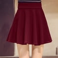 thumbnail image 3 of FRSASU Athletic Skirts Women Classic Pull On Pleated Skorts Casual Stretchy Flared Skater Golf Tennis Mini Skirt Wine, 3 of 3