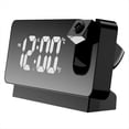 thumbnail image 2 of Proyector de Espejo Digital de 180° para Techo, Proyector de Mesita de Noche, Despertador, Carga USB para Dormitorio, Sala de Estar, Color Negro, 2 of 5