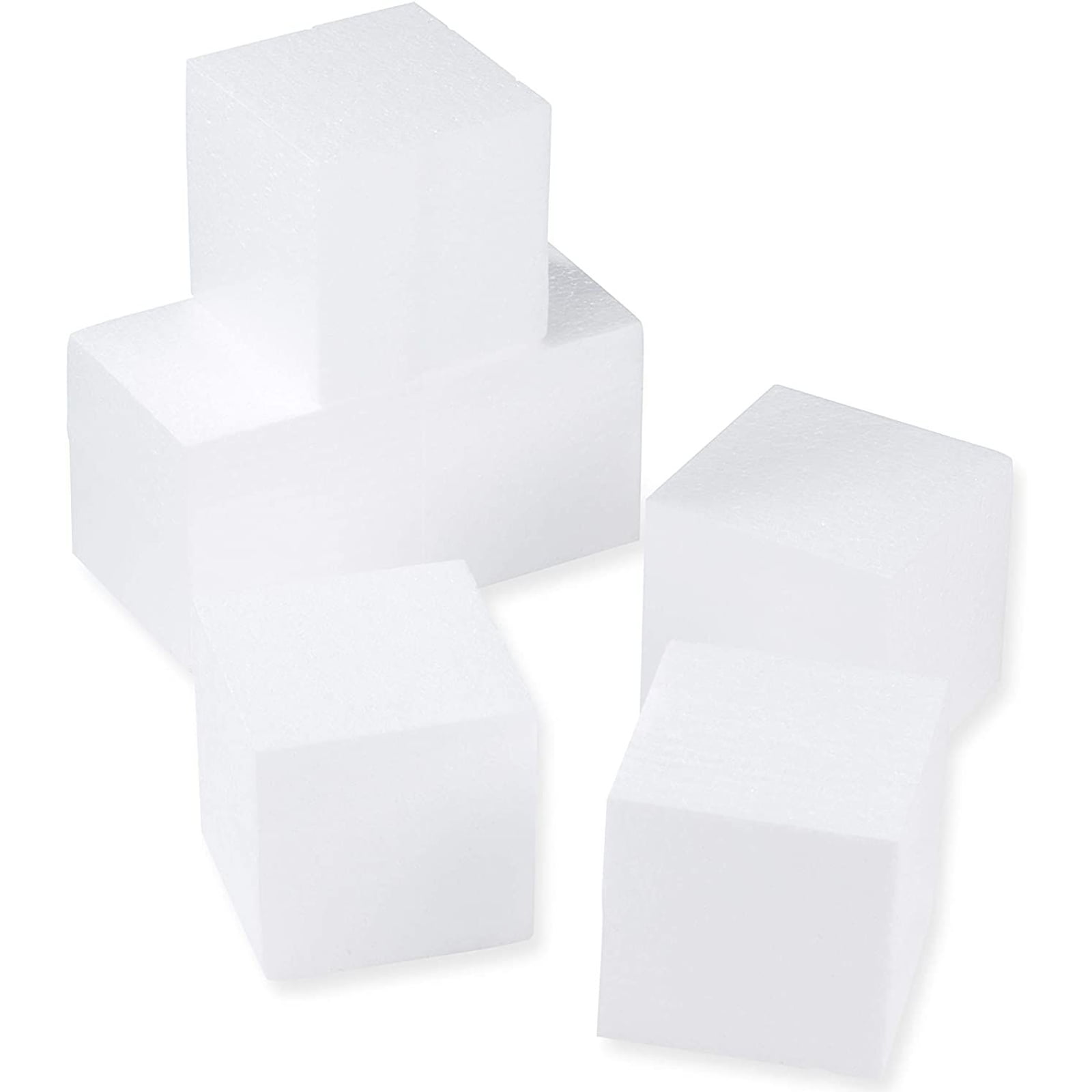 6-Count Smooth Polystyrene Foam Blocks for Crafts Styrofoam Blocks 4 x 4 x 4 Inches