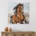 thumbnail image 2 of Designart 'Close Up Portrait Of A Horse In The Race' Farmhouse Framed Canvas Wall Art Print, 2 of 5