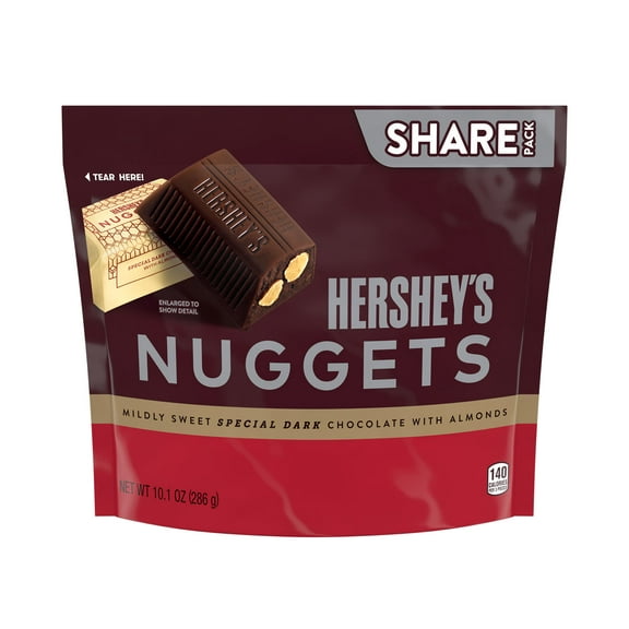 Hershey's Nuggets SPECIAL DARK Chocolate with Almonds Candy, Share Pack 10.1 oz