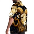 thumbnail image 3 of Aries Constellation Men's Short Sleeve Poplin Beach Shirts, Casual Printed Button Down Summer Hawaiian Shirt - Unisex, 3 of 6