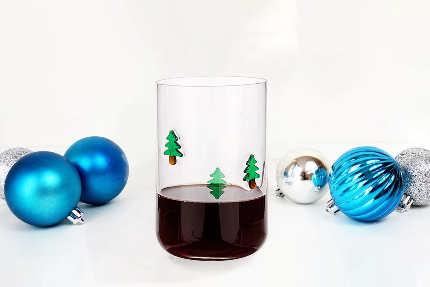 Tree Charm Drinking Glass 16 OZ Holiday Time
