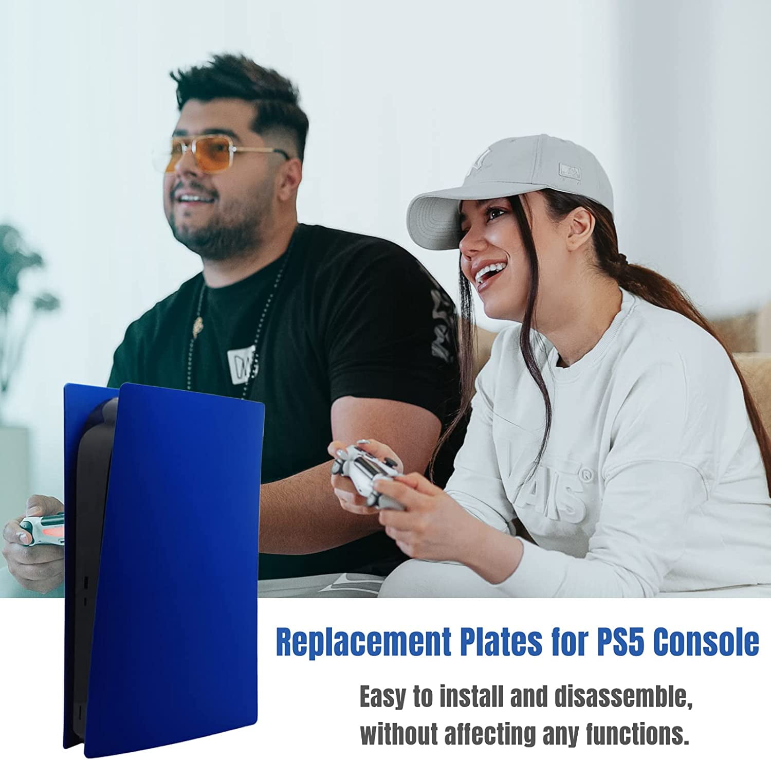 Digital Edition Face Plates Cover Skins Shell Panels for PS5 Console, For Playstation 5 Accessories Faceplate Protective Shell Replacement Plate Dustproof Anti-Scratch (Digital Blue)