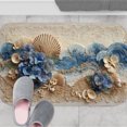 thumbnail image 4 of 1pc Sea Scene with Hydrangeas Absorbent Non-Slip Bathroom Thickened Flannel Rug Decor,Soft,Quick Drying,Suitable For Indoor/outdoor Use,Bathrooms,Bedrooms,Kitchens,Terrace,Laundry Rooms,16"x24", 4 of 9