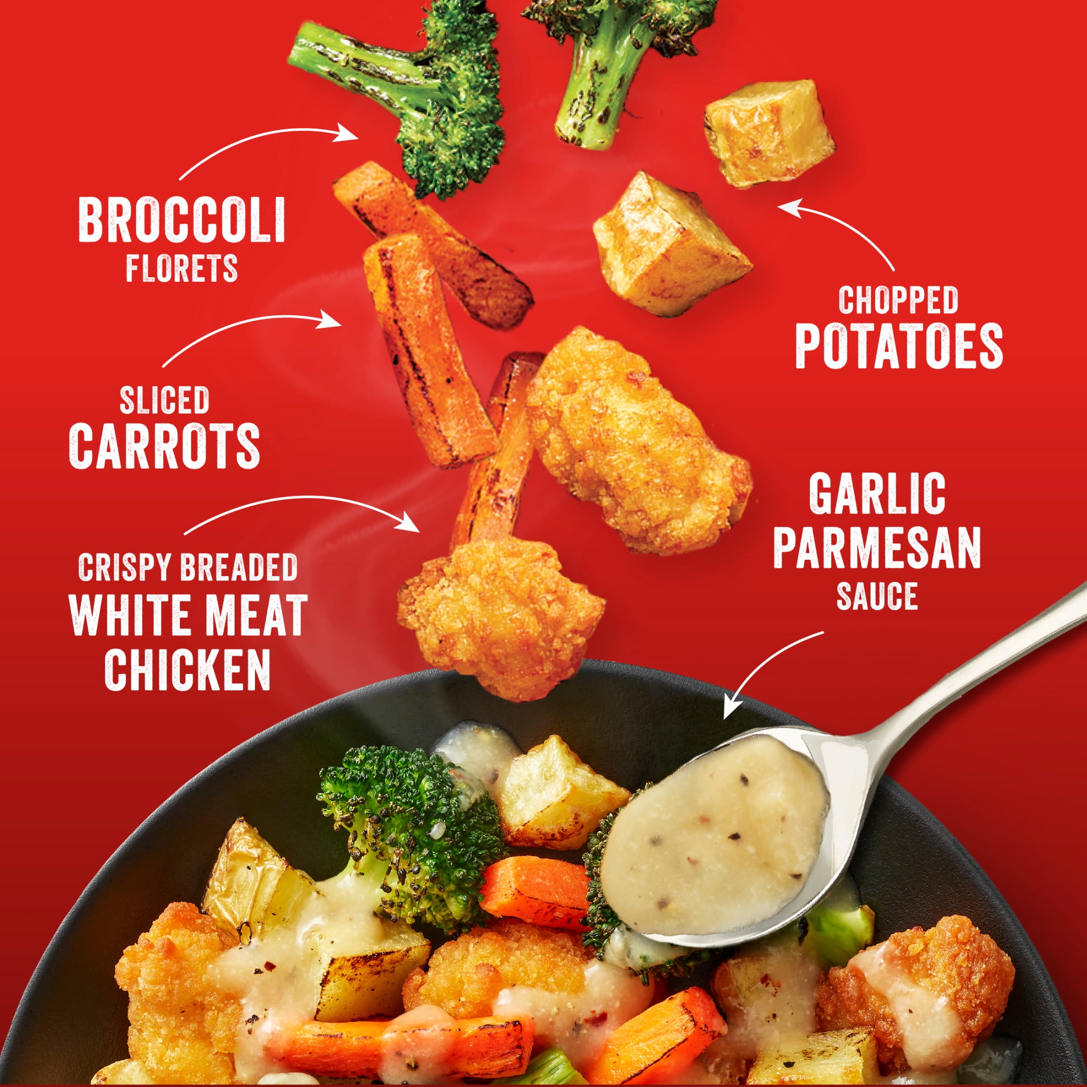 Stouffer’s Air Fryer Meals, Garlic Parmesan Chicken, Crispy Chicken & Veggies, Frozen Meals 22 oz