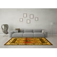 thumbnail image 3 of Ahgly Company Machine Washable Indoor Square Persian Yellow Traditional Area Rugs, 4' Square, 3 of 4