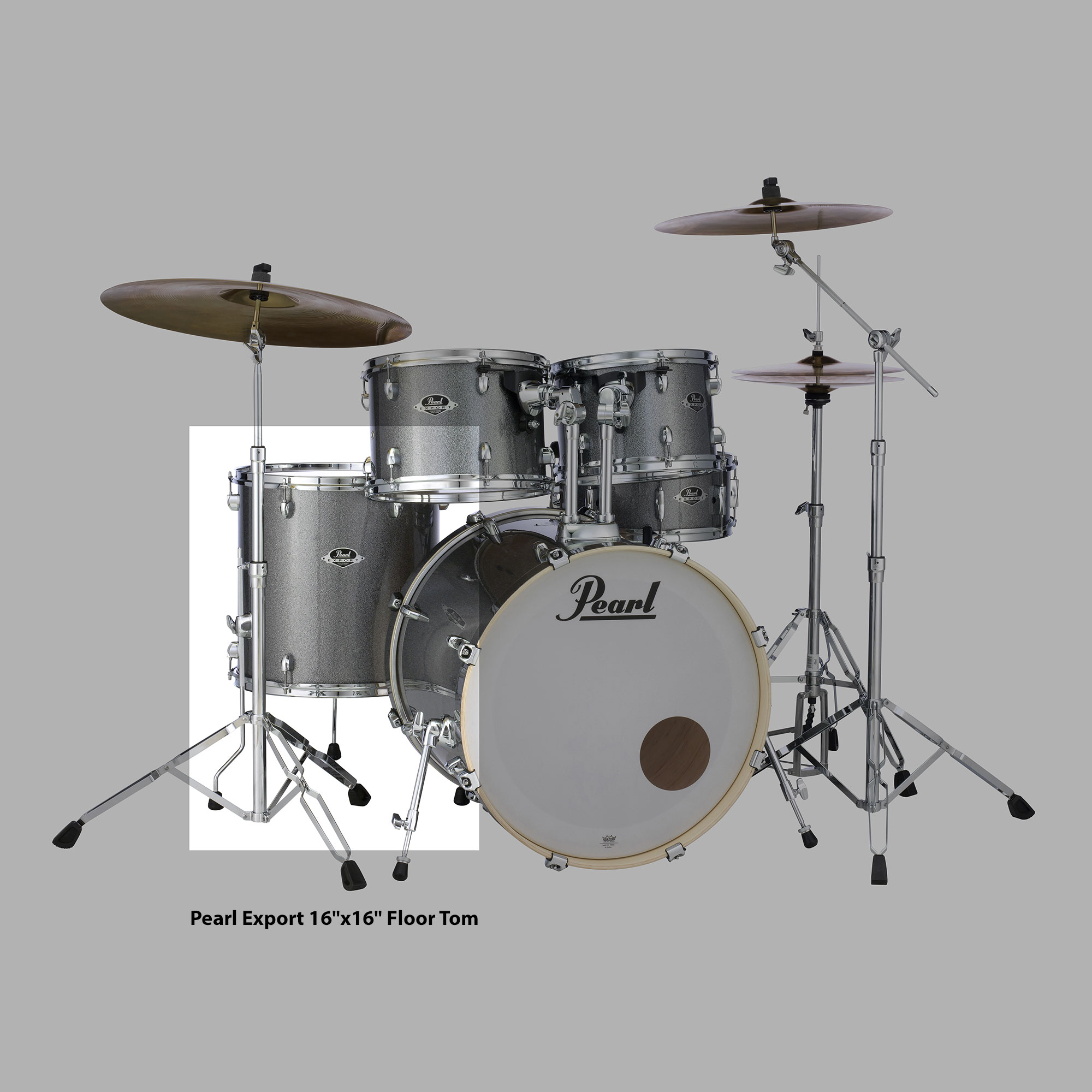 Pearl Export 16"x16" Floor Tom in (708) Grindstone Sparkle Finish